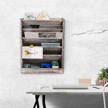 Superbpag Wood Wall Mounted File Holder Organizer Literature Rack