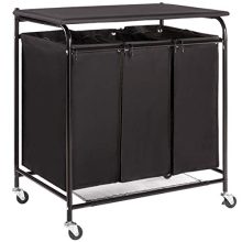 HollyHOME Laundry Sorter Cart with Foldable Ironing Board