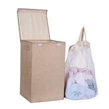 HOSROOME Laundry Hamper with Lid Laundry Basket with Removable Bag Hampers for Laundry with Handles for Bedroom Bathroom,Beige