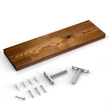 JaWu Wooden Floating Shelves - Set of 3 - Easy to Install, Long, Deep