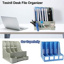 Tesinll File Folder Desktop Organizer Magazine File Holder Gray