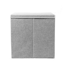 Double Laundry Hamper with Lid & Removable Liners - Foldable and Collapsible