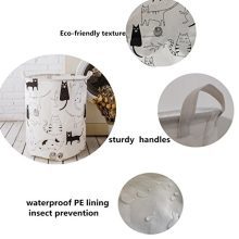 LEELI Laundry Hamper with Handles-Collapsible Canvas Basket for Storage Bin