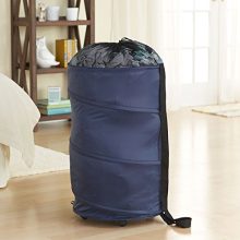 Household Essentials Pop-Up Laundry Hamper on Wheels with Drawstring Closure