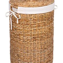 BIRDROCK HOME Seagrass Laundry Hamper with Liner - Round Clothes Bin