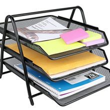 Greenco Mesh 3 Tier Document, Letter Tray, Desk Organizer