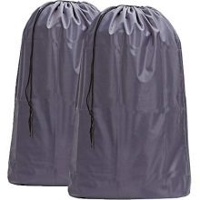 HOMEST 2 Pack Large Nylon Laundry Bag, Machine Washable Large Dirty Clothes Organizer, Easy Fit a Laundry Hamper or Basket, Can Carry Up to 4 Loads of Laundry, Grey