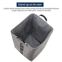NISHEL Extra Large Collapsible Laundry Hamper – Stylish Clothes Basket with Soft Handles & Side Pocket for Families
