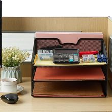 Reliatronic Mesh Desktop File Organizer with 3 Letter Trays and 1 Vertical Sections