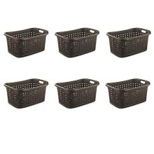 Sterilite 12756P06 Weave Laundry Basket, Espresso, 6-Pack