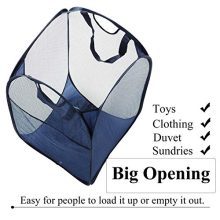 WEHUSE Mesh Pop-up Laundry Hamper, Folding Laundry Basket Tall Clothes
