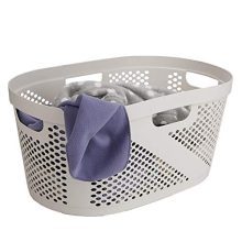 Mind Reader , Laundry, Storage, Bathroom, Bedroom, Home, Ivory 40 Liter Clothes