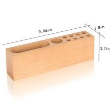 OHHOI Office Supplies Desktop Storage Box Stationery Solid Wood Pen Holders
