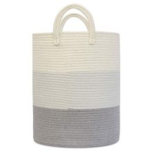OrganiHaus Cotton Rope Basket in Grey | 15"x18" Grey Storage Basket
