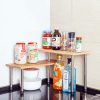 SooMe Corner Shelf Rack Kitchen Counter Top Cabinet Organizer 2 Tier