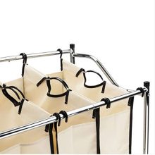 Whatyiu Laundry Sorter 3-Bag Heavy-Duty Rolling Divided Laundry Hamper Cart