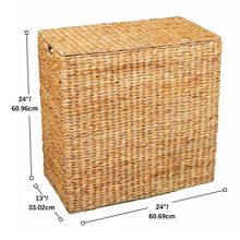 BIRDROCK HOME Water Hyacinth Laundry Hamper Divided Interior (Natural)