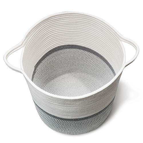 Goodpick Large Cotton Rope Basket 14.2'' x 13.4'' x 16.2'' -Baby Laundry Basket