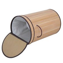 F2C Folding Easily Transport Rectangular Bamboo Laundry Hamper Basket Storage