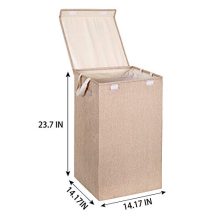 HOSROOME Laundry Hamper with Lid Laundry Basket with Removable Bag Hampers for Laundry with Handles for Bedroom Bathroom,Beige