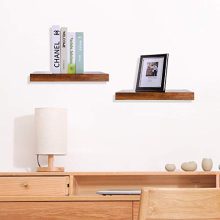 HOOBRO Floating Shelves, Rustic Brown Wall Shelf Set of 2, 15.7 inch