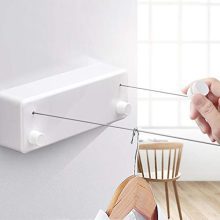 homeme Retractable Clothesline Indoor Wall-Mounted Adjustable Double Laundry