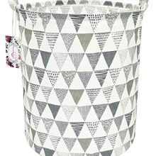 TIBAOLOVER 19.7" Large Sized Waterproof Foldable Canvas Laundry Hamper Bucket