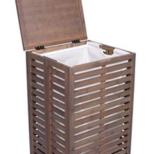 BIRDROCK HOME Single Collapsible Laundry Hamper with Lid and Removable Liners - Bamboo - Easily Transport Laundry - Foldable Hamper - Baby Dirty Clothes Bin Sorter Basket - Handles
