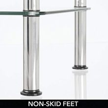 mDesign Bathroom Floor Storage Corner Tower, 3 Tier Open Glass Shelves