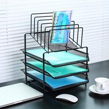 Delifox Mesh Desk Organizer Metal File Holder Mail Sorter