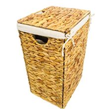 Trademark Innovations Wicker Laundry Hamper Basket with Lid and Liner