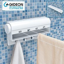 Gideon Retractable Tension Clothesline with 4 Built-in Hanging Hooks