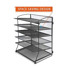 6-Tier Metal Mesh Desk File Organizer Desktop Letter Tray Paper Document Holder