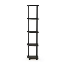 Furinno Turn-N-Tube 5 Tier Corner Shelf, Espresso/Black