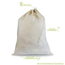 Prime Line Packaging 100% Cotton Laundry Bags with Drawstrings