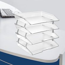 Acrimet Facility 4 Tier Letter Tray Side Load Plastic Desktop File Organizer