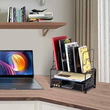 Simple Trending 2-Tray Mesh Desk File Organizer with Drawer Organizer