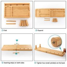 BambuMate Desk Storage Organizer Bamboo Desktop Shelf Display Rack