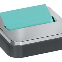 Post-it Dispenser Sticky Dispenser, Black & Silver, Easy One Handed Dispensing