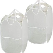 2 Pack - SimpleHouseware Mesh Pop-Up Laundry Hamper Basket