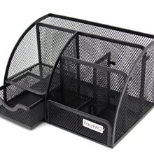 EasyPAG Mesh Desk Organizer Office Supplies Caddy 6 Compartments