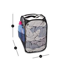Smart Design Pop-Up Laundry Hamper w/Easy Carry Handles & Side Pocket