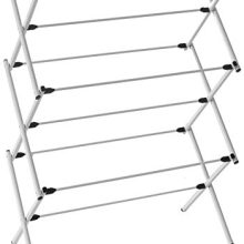 HOMZ Foldable Frame, Rustproof, 23 ft Space Clothes Drying Rack, 29.4" x 14.3" x 42", Stainless Steel