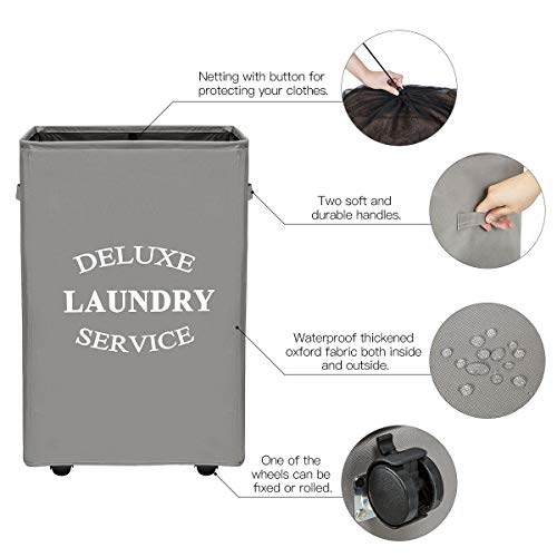 Chrislley 90L Rolling Laundry Hamper with Wheels – Durable & Portable Storage Basket for Easy Clothes Transport