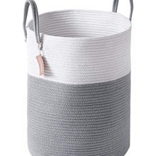 YOUDENOVA 58L Large Woven Laundry Hamper Basket, 15Dx20H Tall Decorative