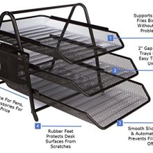 3 Tier Letter Tray Organizer, Desktop Document Paper File