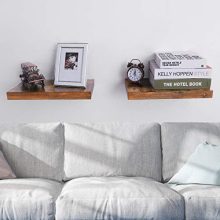 HOOBRO Floating Shelves, Rustic Brown Wall Shelf Set of 2, 15.7 inch