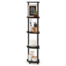Furinno Turn-N-Tube 5 Tier Corner Shelf, Espresso/Black