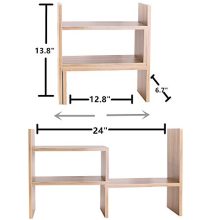 PENGKE Office Storage Rack Desktop Organizer,Home Decor Adjustable Wood