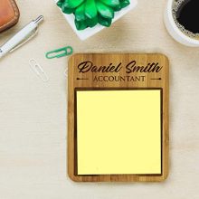 Custom Personalized Sticky Note Holder Dispenser - Wooden Business Desk Office